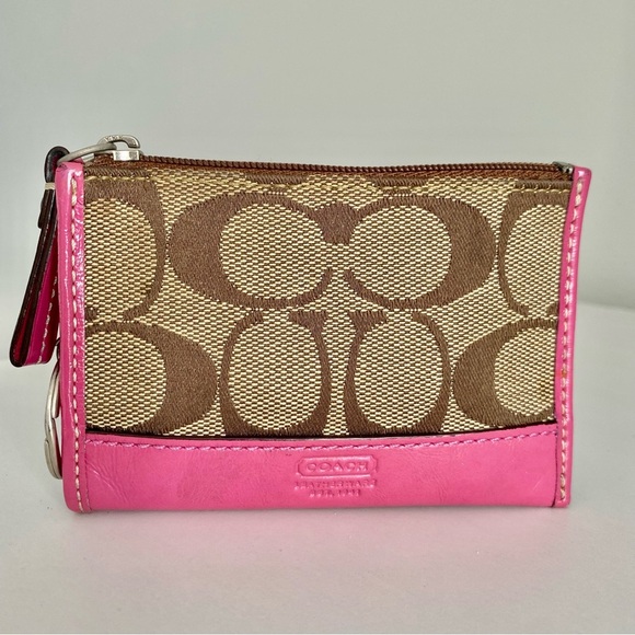 Coach Monogram Pink Leather Cardholder - Picture 2 of 10